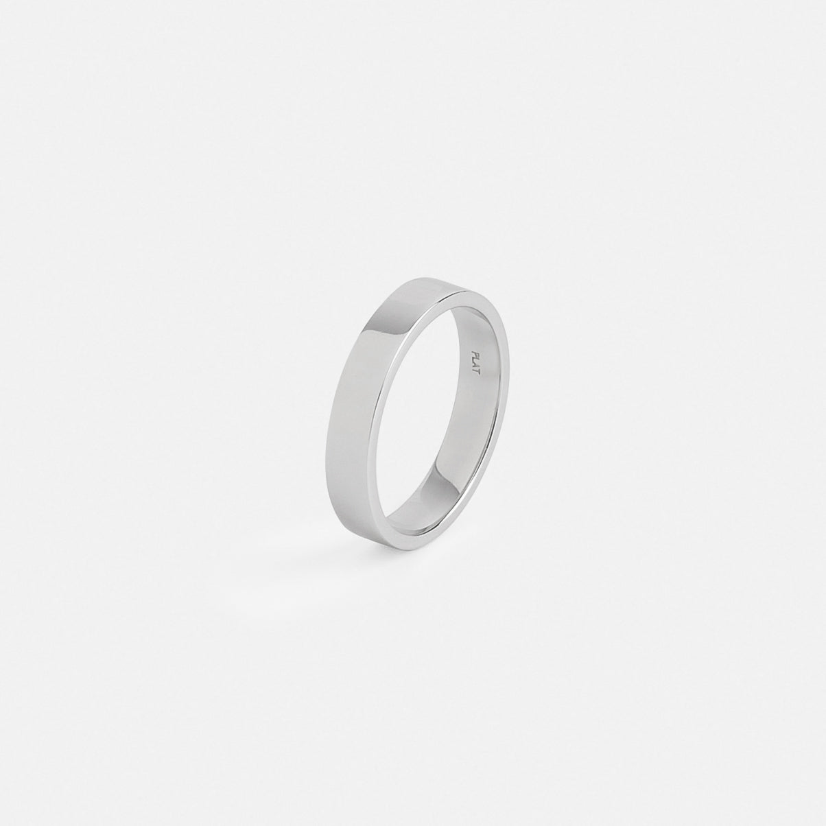 Minimal 4mm Flat Engagement Band for Women and Men in platinum by SHW famous fine jewelry shop in NYC