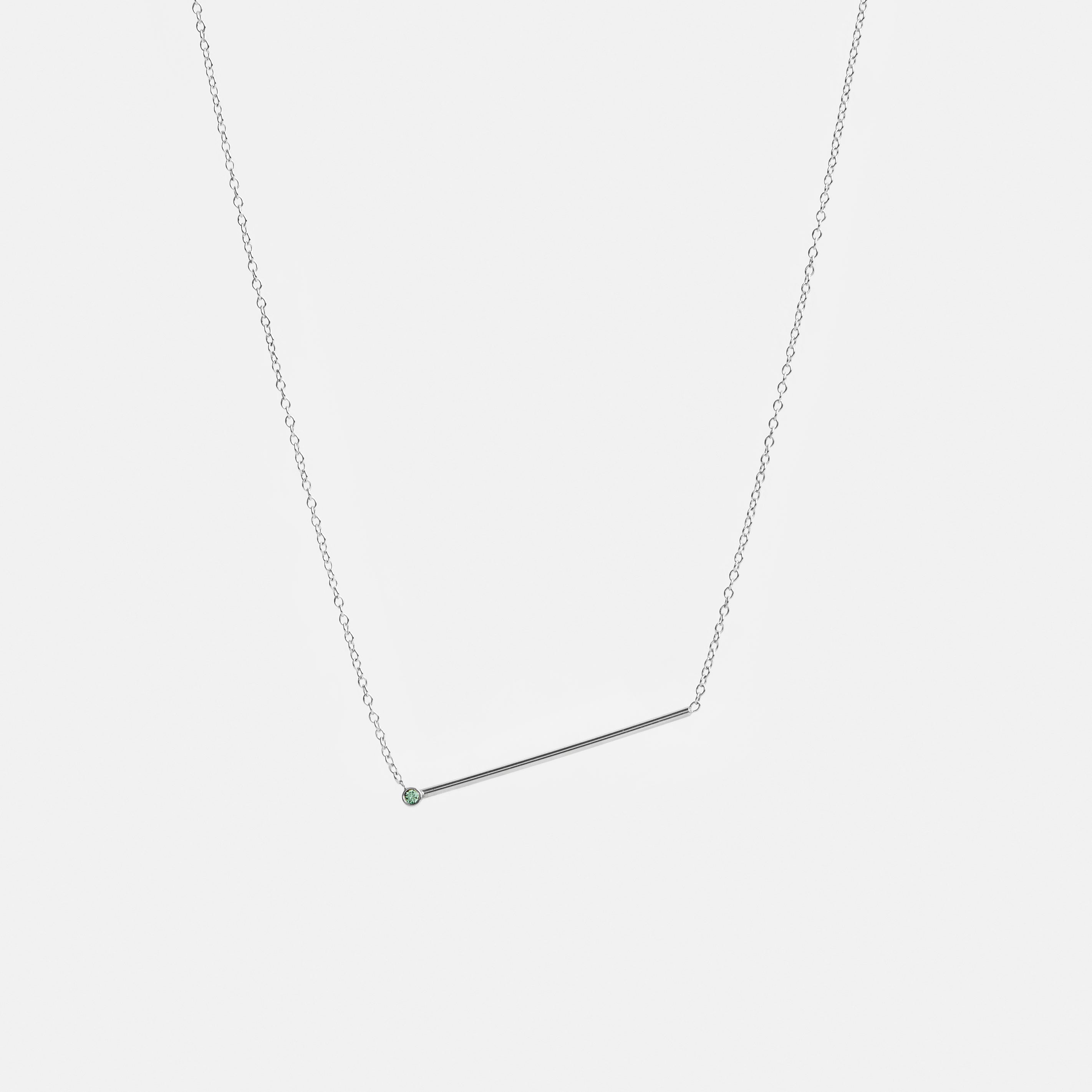 Enne Alternative Necklace in 14k White Gold set with Green Diamond By SHW Fine Jewelry NYC