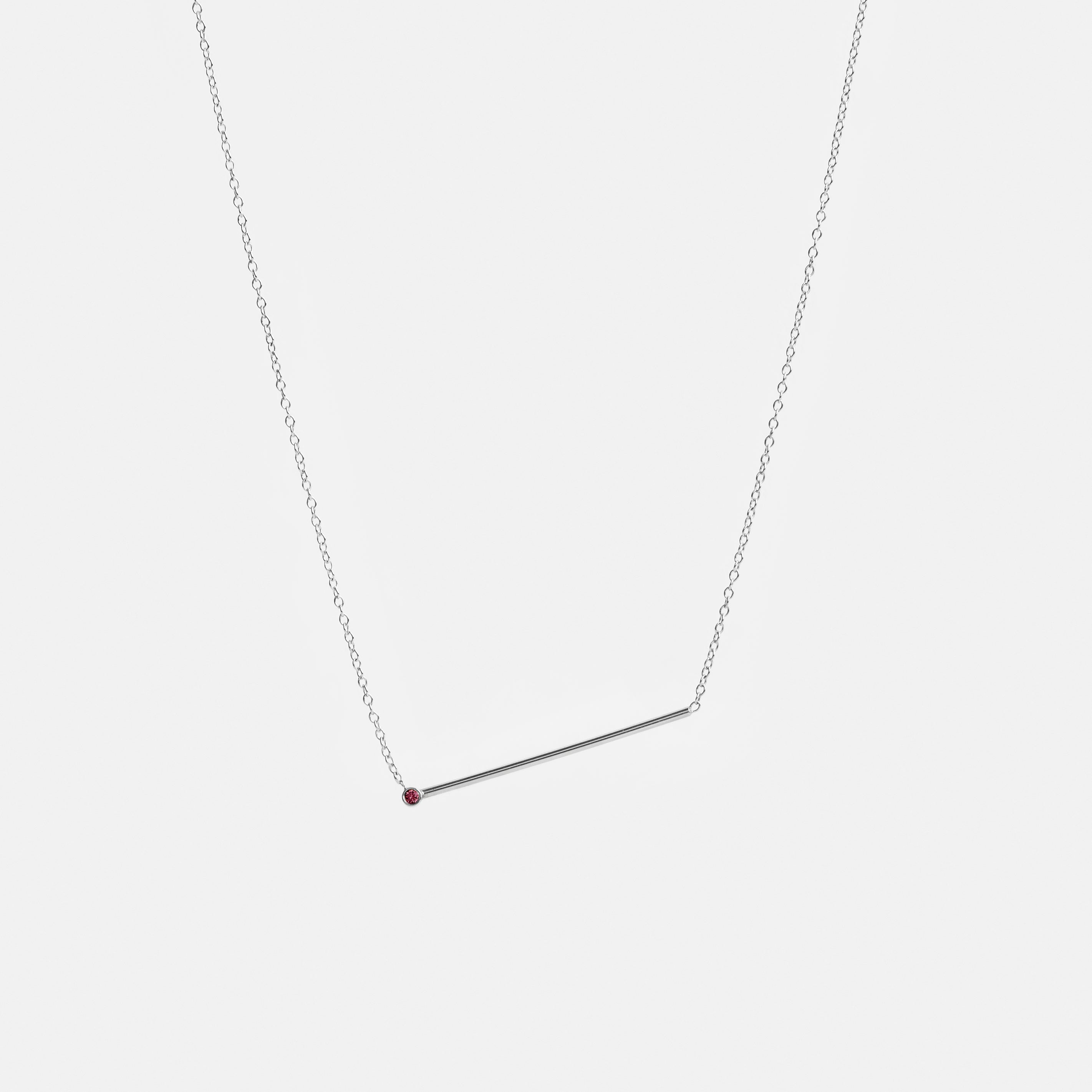 Enne Unusual Necklace in 14k White Gold set with Ruby By SHW Fine Jewelry New York City