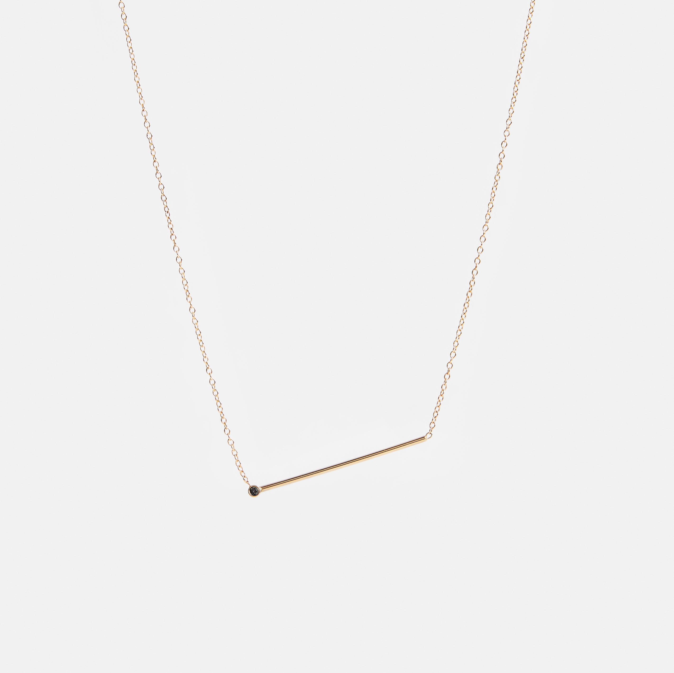 Enne Alternative Necklace in 14k Gold set with Green Diamond By SHW Fine Jewelry NYC