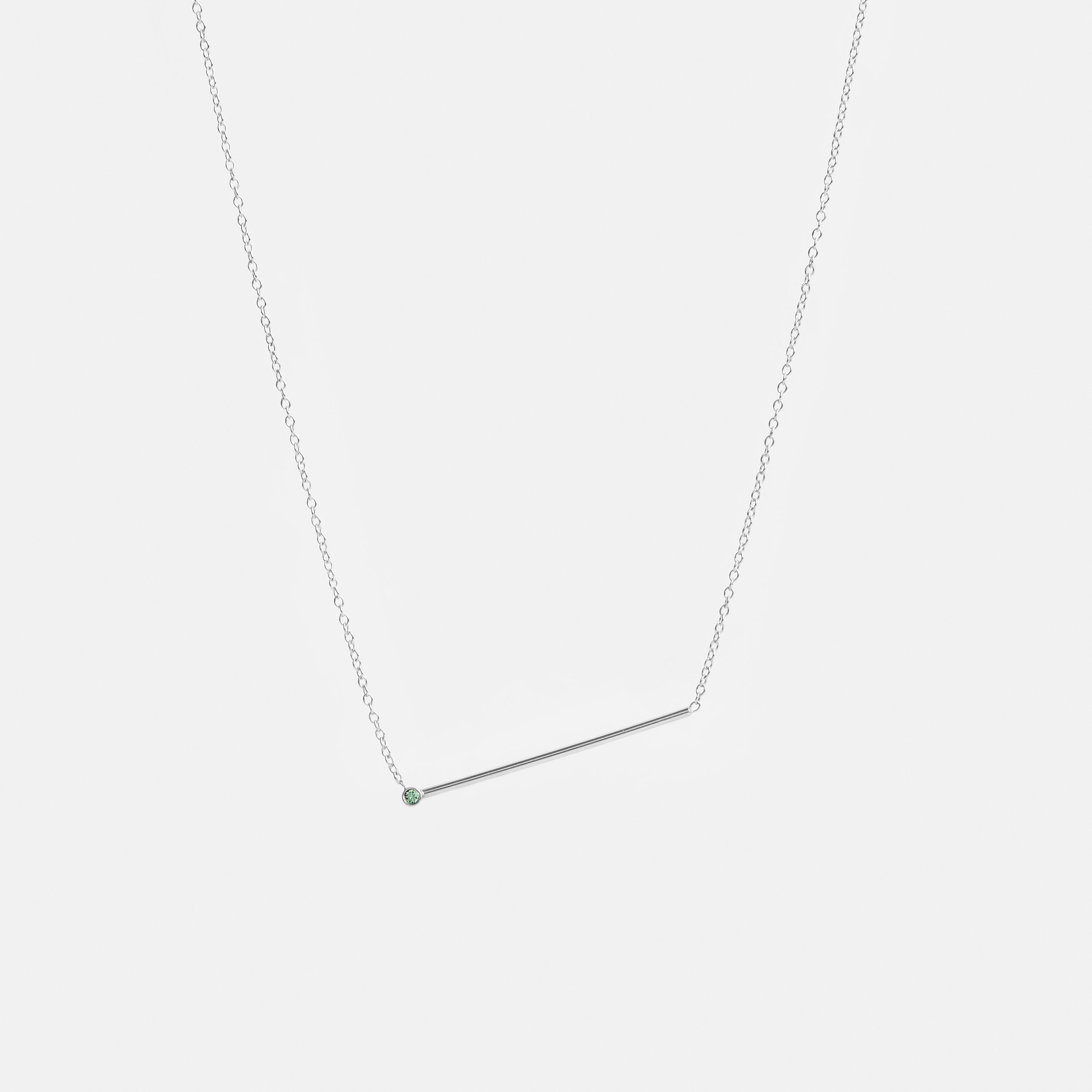 Enne Simple Necklace in 14k White Gold set with White Diamond By SHW Fine Jewelry NYC