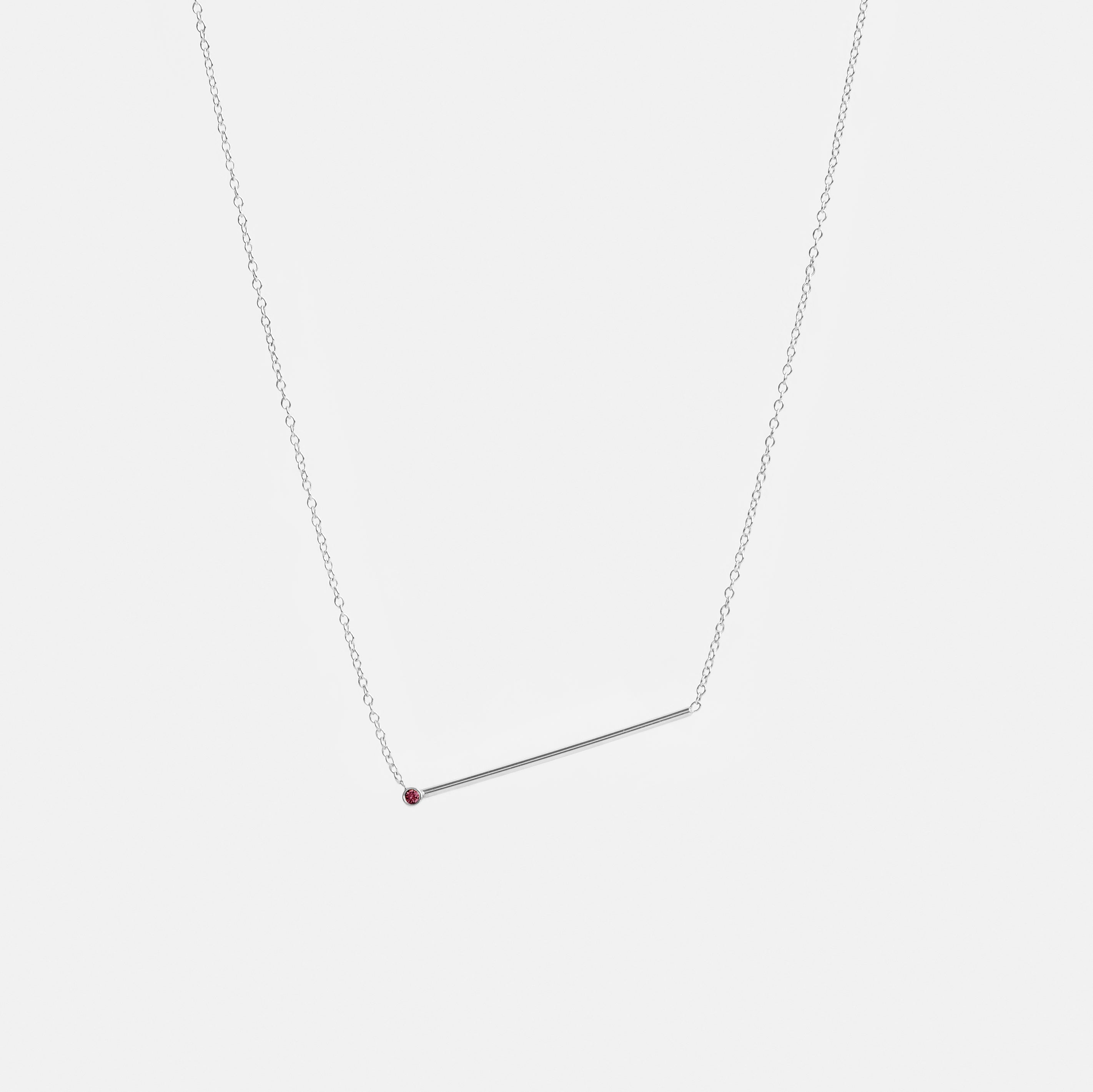 Enne Unusual Necklace in Sterling Silver set with Ruby By SHW Fine Jewelry New York City