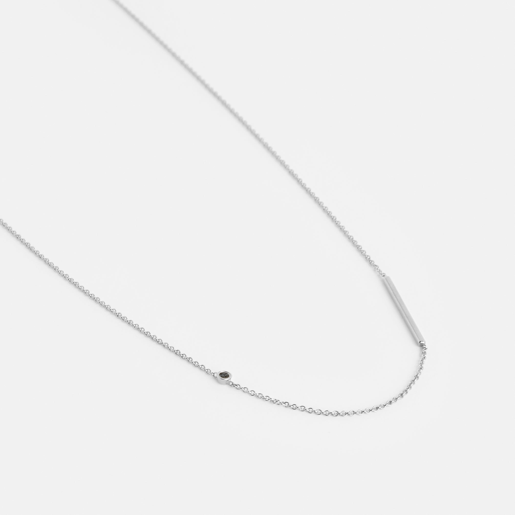 Iki Alternative Necklace in 14k White Gold set with Black Diamond By SHW Fine Jewelry New York City