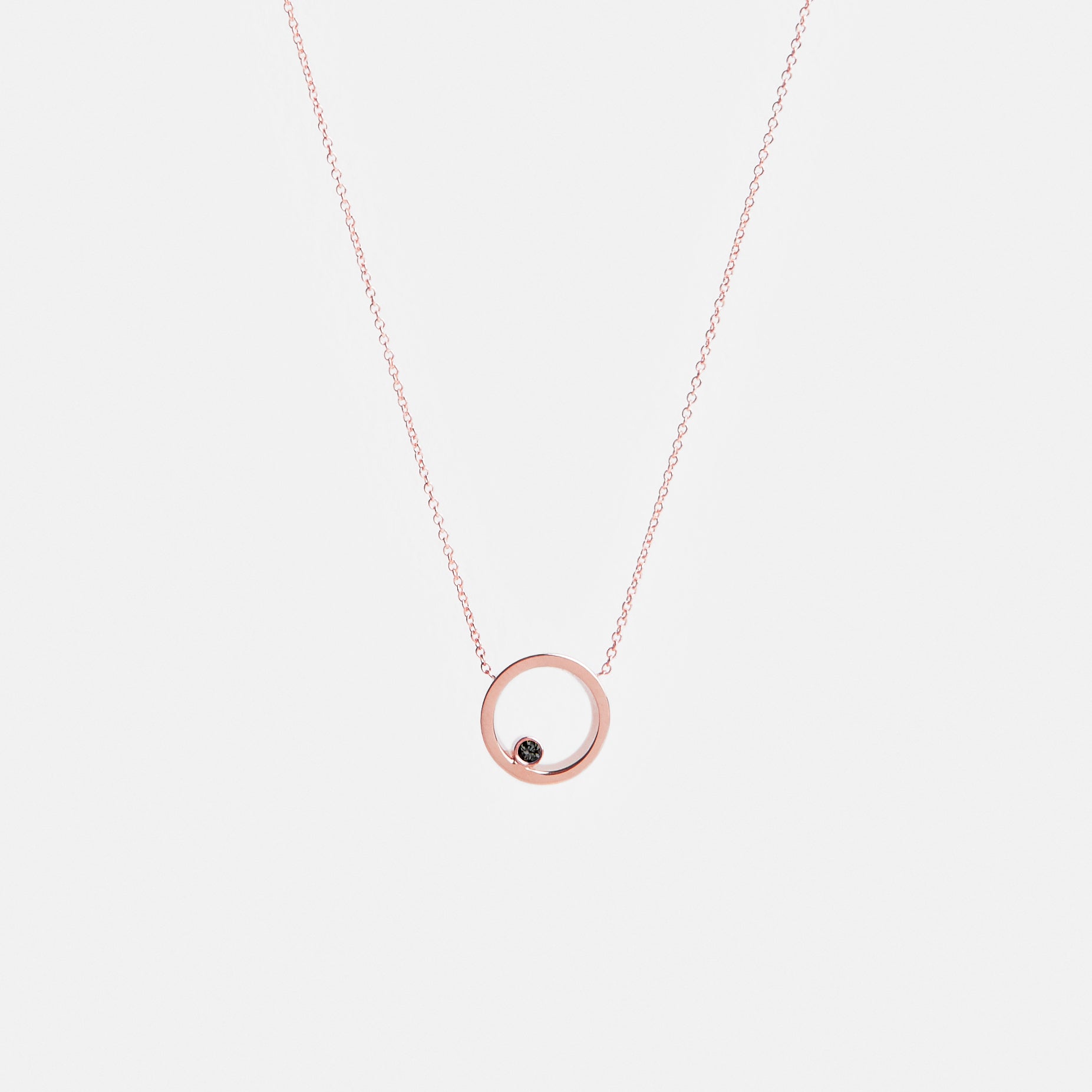 Ila Handmade Necklace in 14k Rose Gold set with Black Diamond By SHW Fine Jewelry NYC