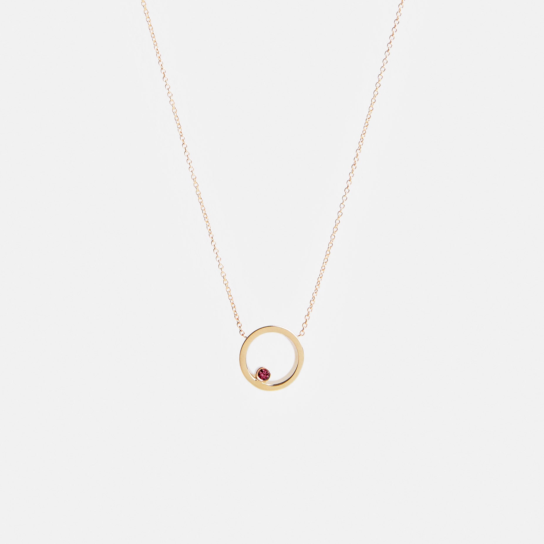 Ila Designer Necklace in 14k Gold set with Ruby By SHW Fine Jewelry NYC