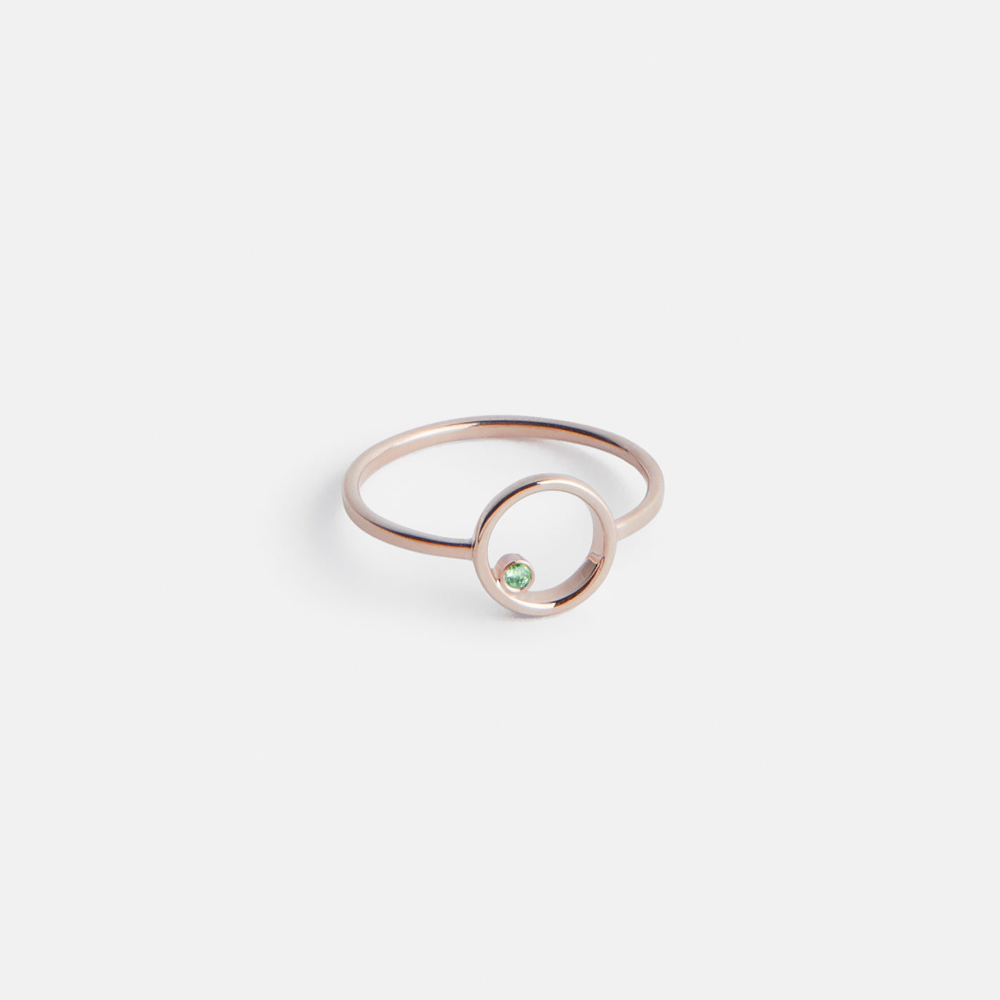 Ila Delicate Ring in 14k Rose Gold set with Green Diamond by SHW Fine Jewelry New York City