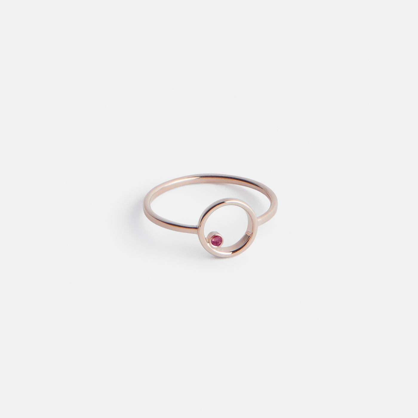 Ila Delicate Ring in 14k Rose Gold set with Ruby by SHW Fine Jewelry NYC