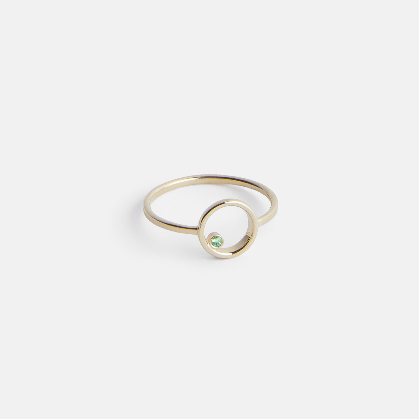 Ila Handmade Ring in 14k Gold set with Green Diamond by SHW Fine Jewelry NYC
