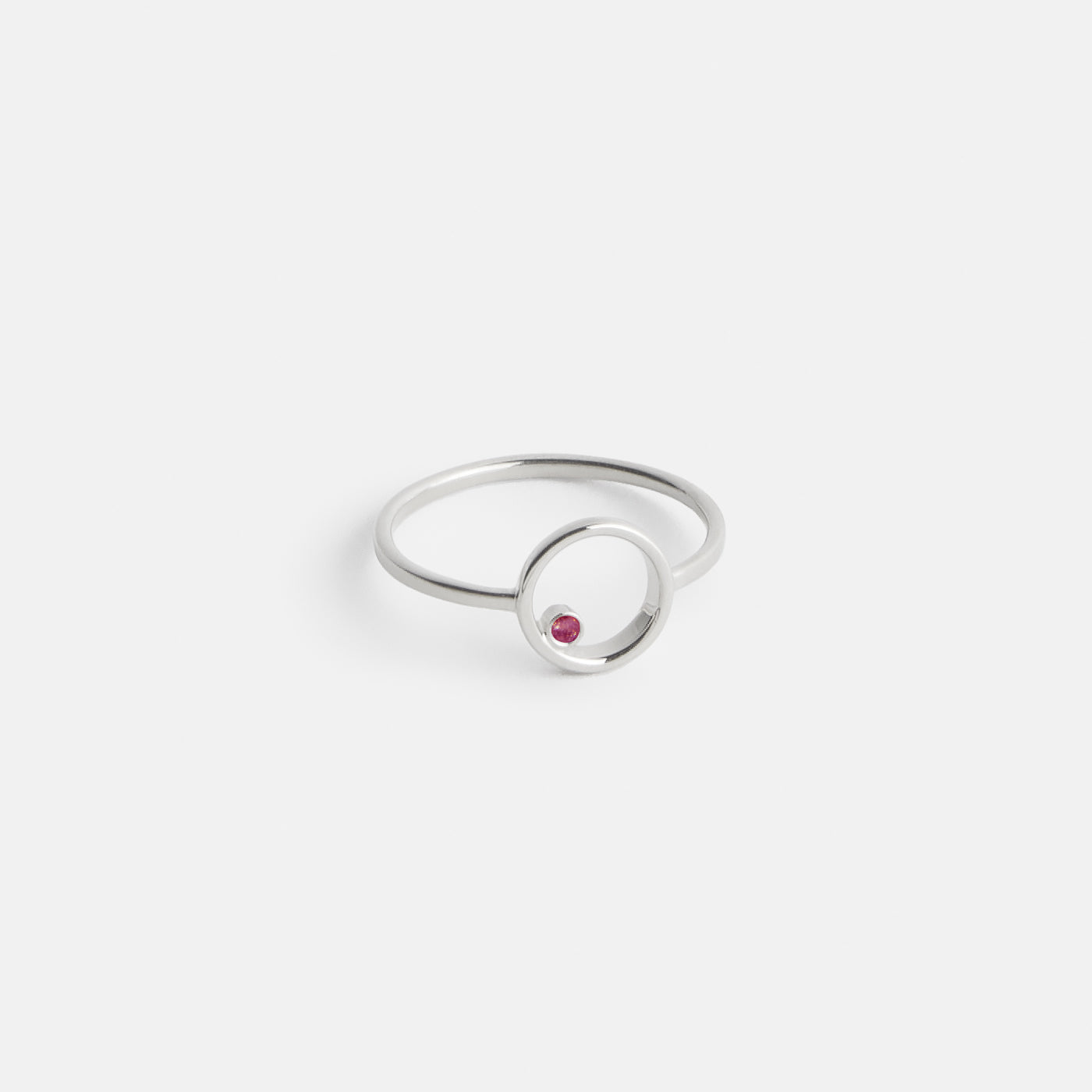 Ila Thin Ring in Sterling Silver set with Ruby by SHW Fine Jewelry New York City