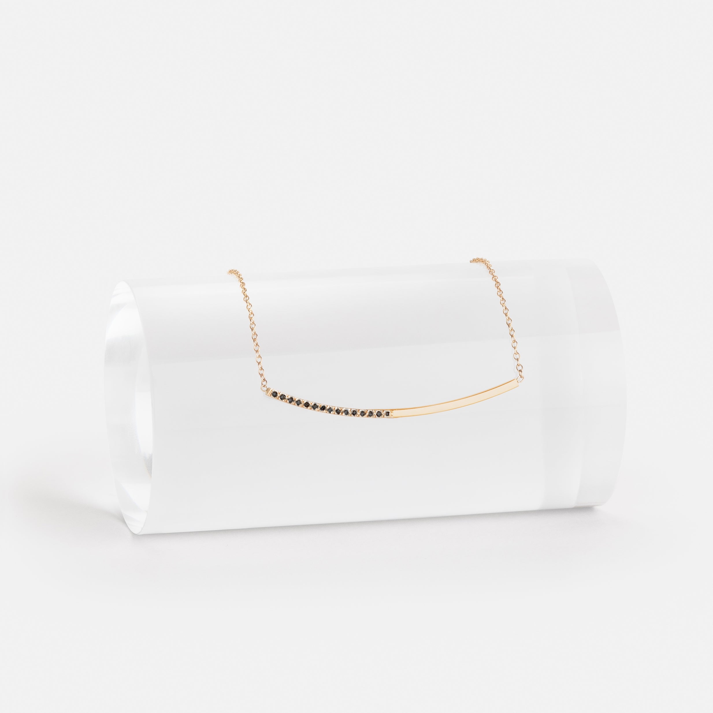 Iva Unconventional Choker in 14k Gold set with Black Diamonds By SHW Fine Jewelry NYC