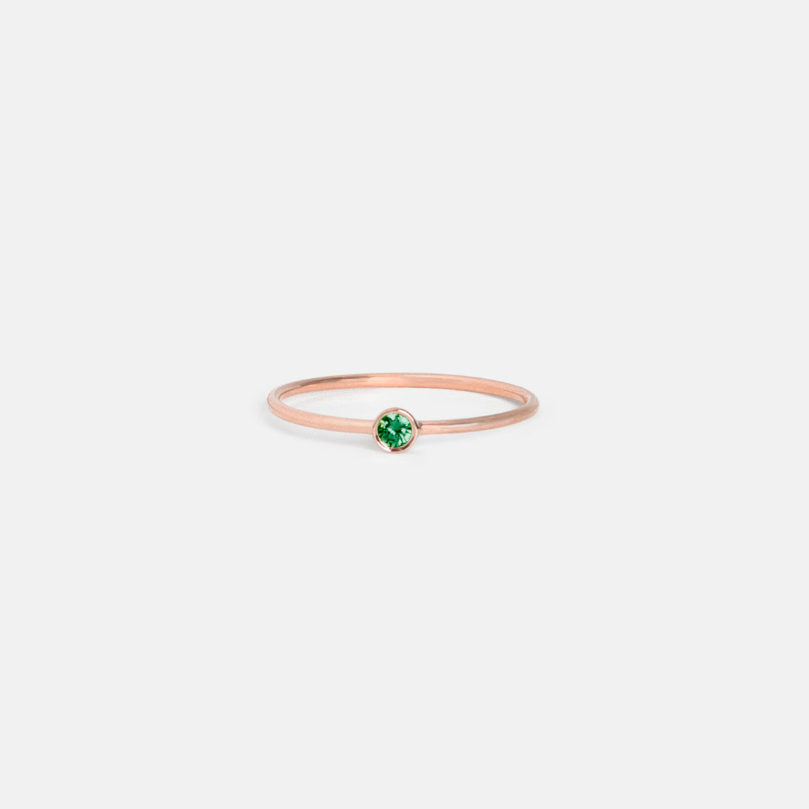Large Kaya Ring in 14k Rose Gold set with Emerald by SHW Fine Jewelry