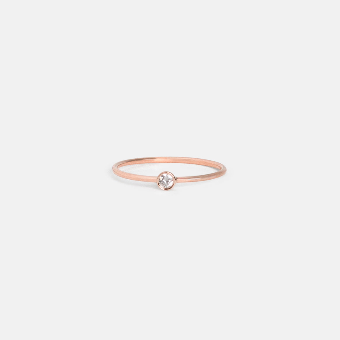 Precious Large Kaya Ring in 14k Rose Gold set with White Diamond by SHW Fine Jewelry in NYC