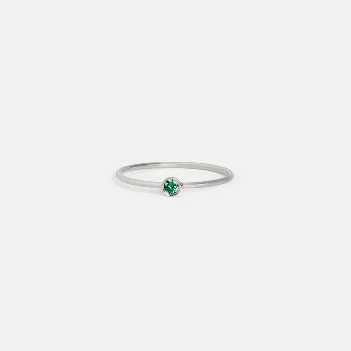 Large Kaya Ring in 14k White Gold set with Emerald by SHW Fine Jewelry