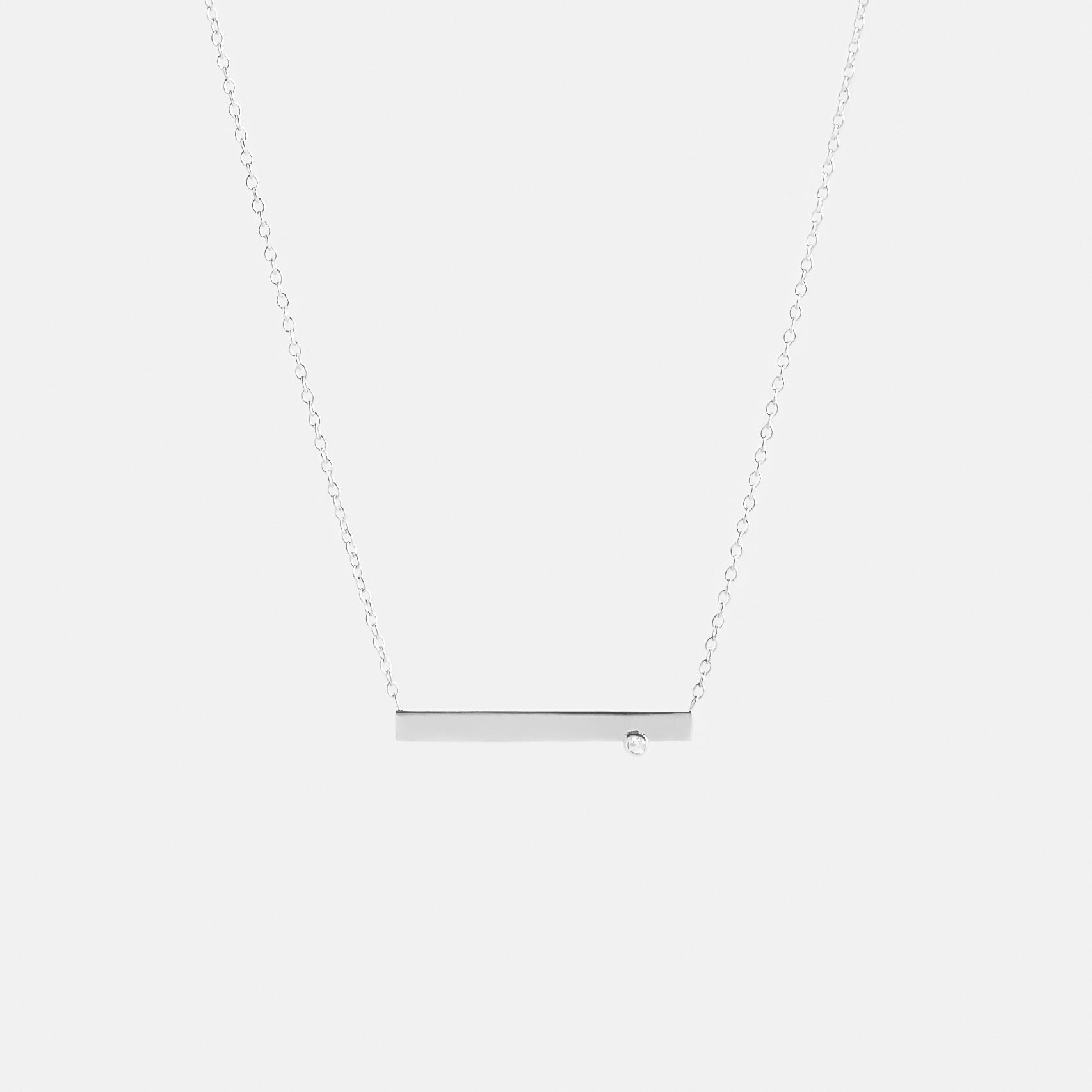 Lane Cool Necklace in Sterling Silver set with White Diamond By SHW Fine Jewelry NYC