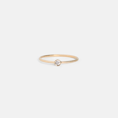 March birthstone aquamarine ring stackable gold band dainty everyday style SHW handmade NYC jewelry design