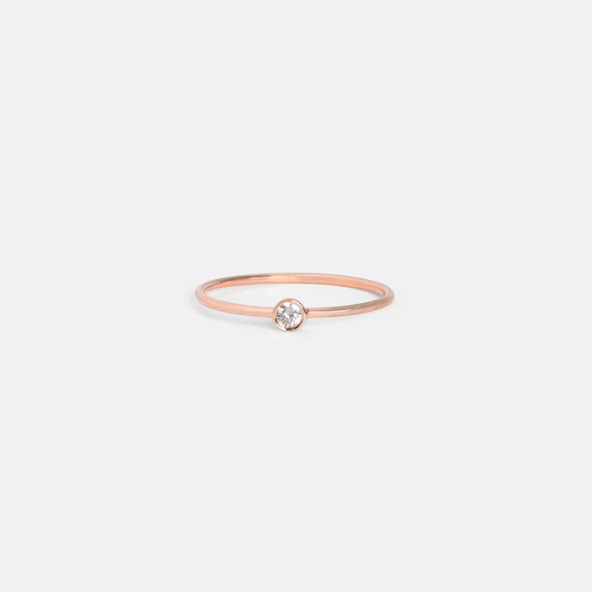 Delicate aquamarine stacking ring gold band March birthstone yellow rose white gold SHW NYC fine jewelry