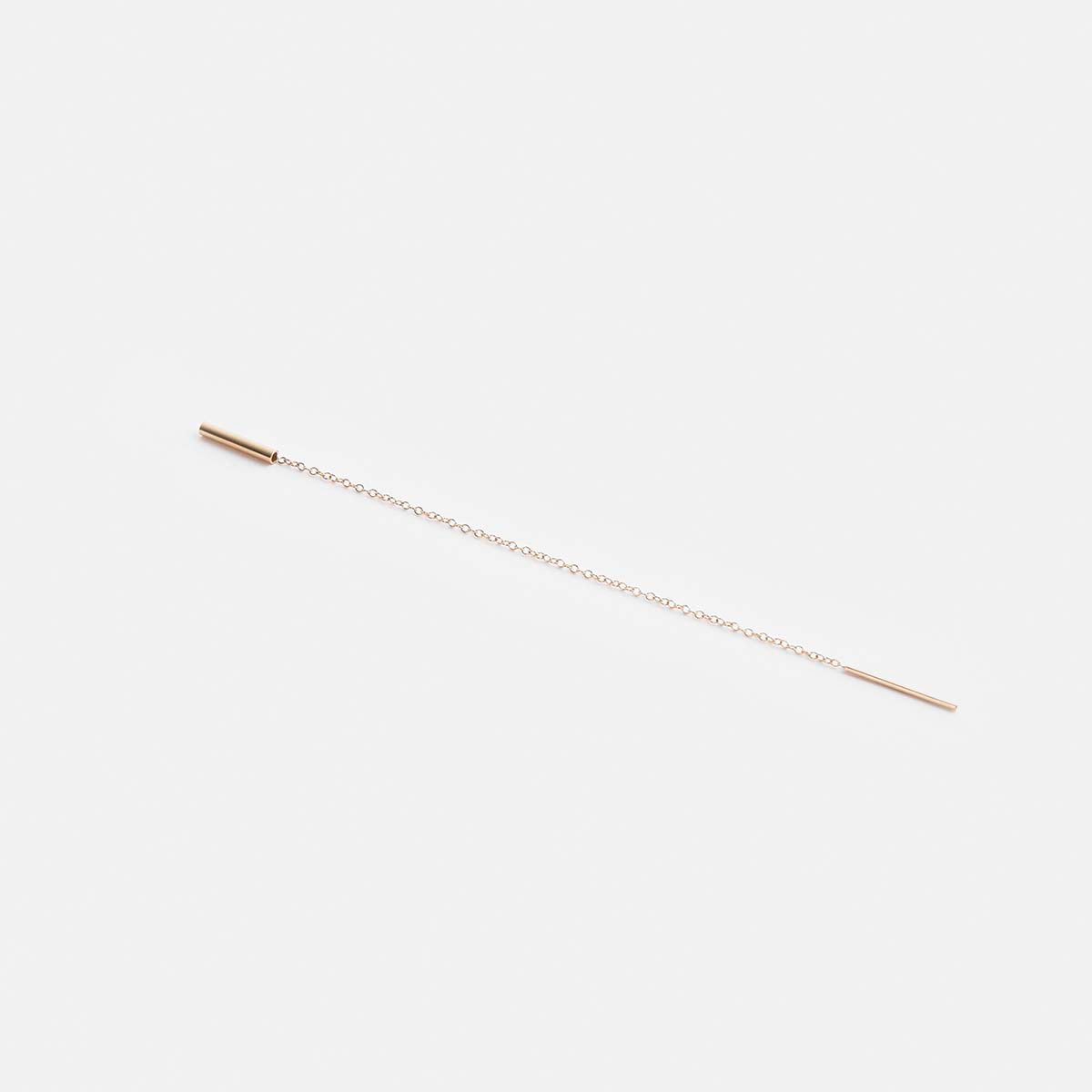 Yellow Gold: Laya Thin pull through Earring 14k Gold By SHW Fine Jewelry New York City