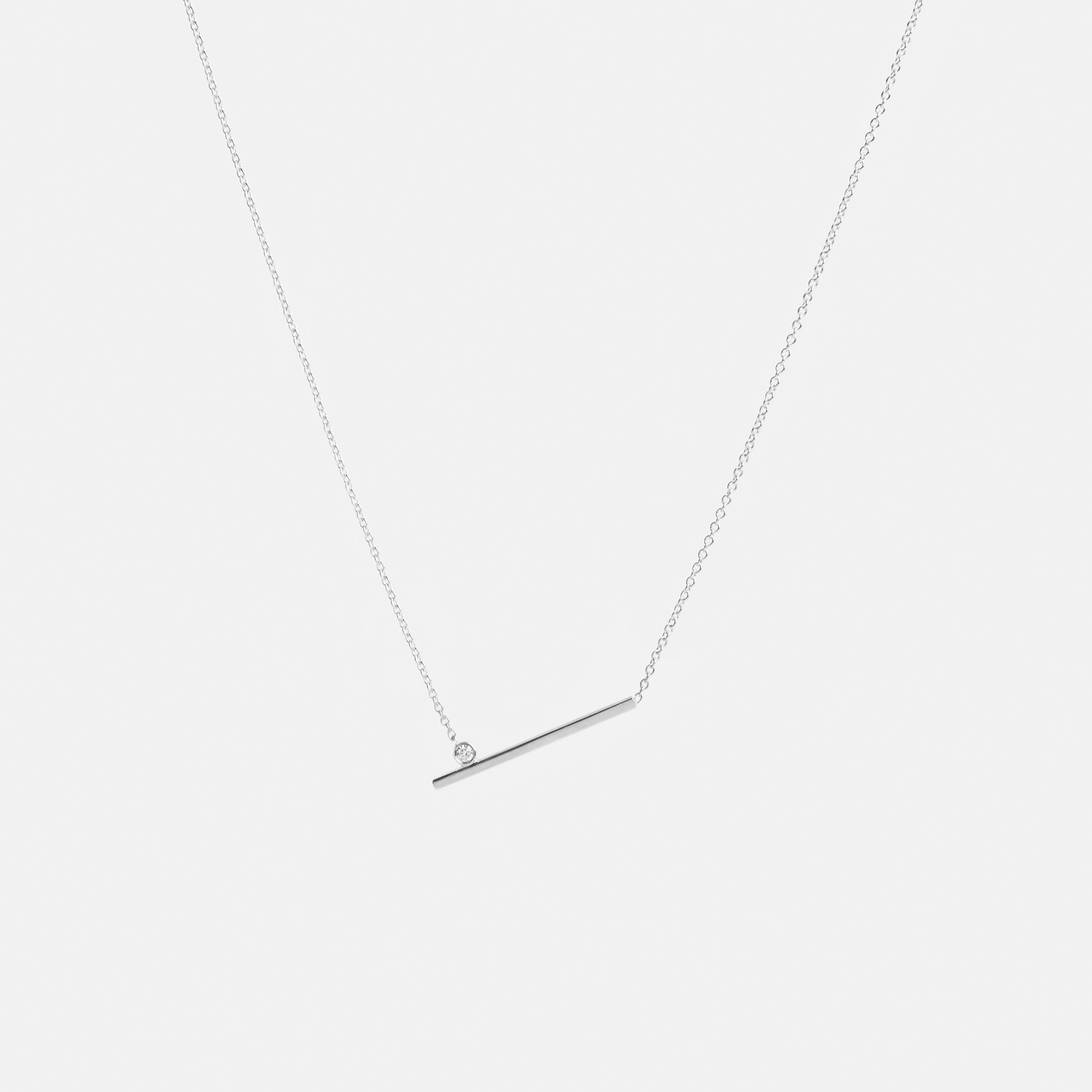 Livi Unconventional Necklace in 14k White Gold Set with White Diamond By SHW Fine Jewelry NYC