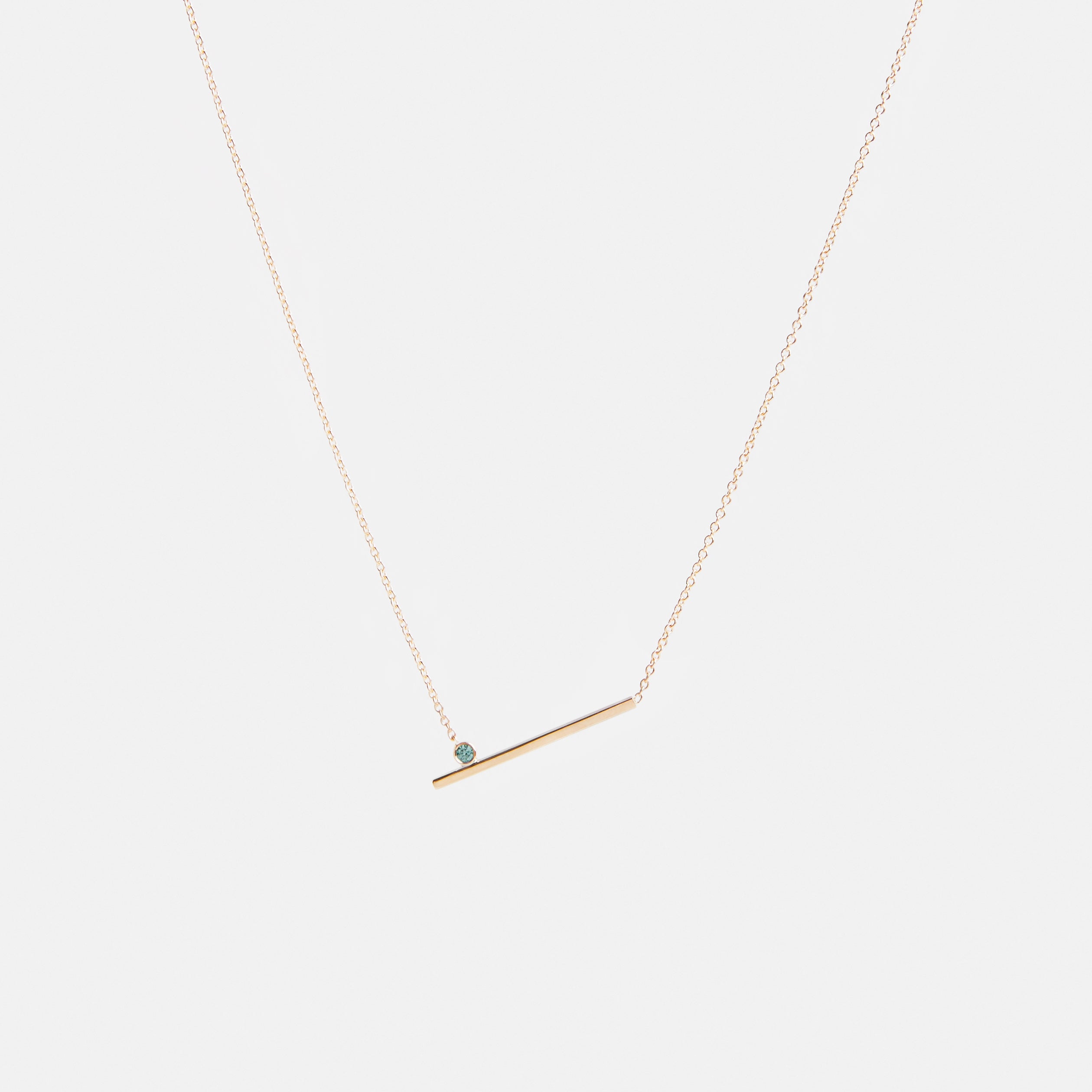 Livi Non-Traditional Necklace in 14k Gold Set with Green Diamond By SHW Fine Jewelry New York City
