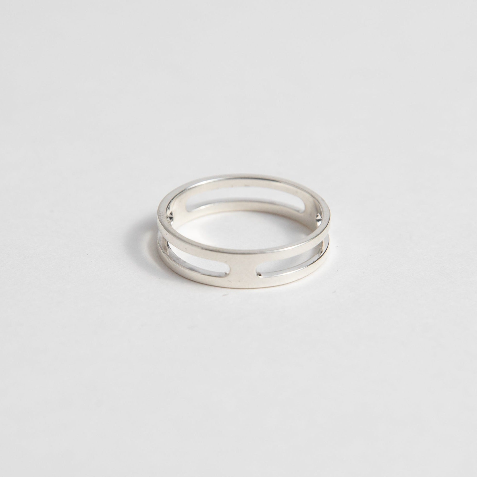 Minimalist Statement Ring with double band for stacking in 14k, 18k gold, platinum by SHW best fine jewelry shops in NYC near me