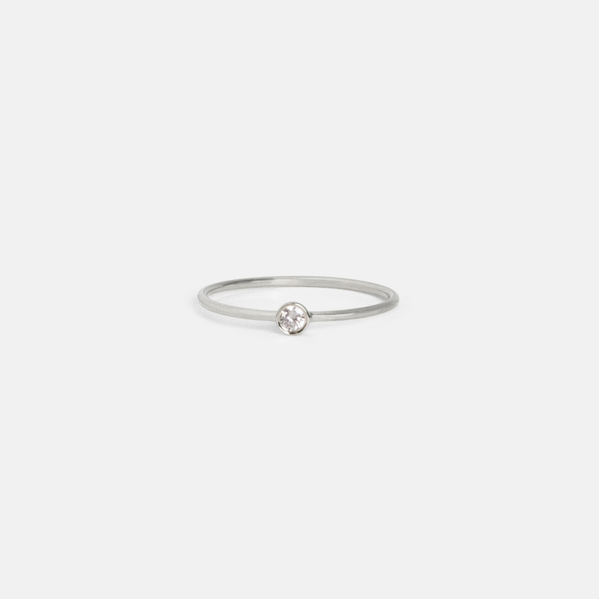 Minimal aquamarine ring dainty thin band stackable look March birthstone SHW gold jewelry NYC handcrafted