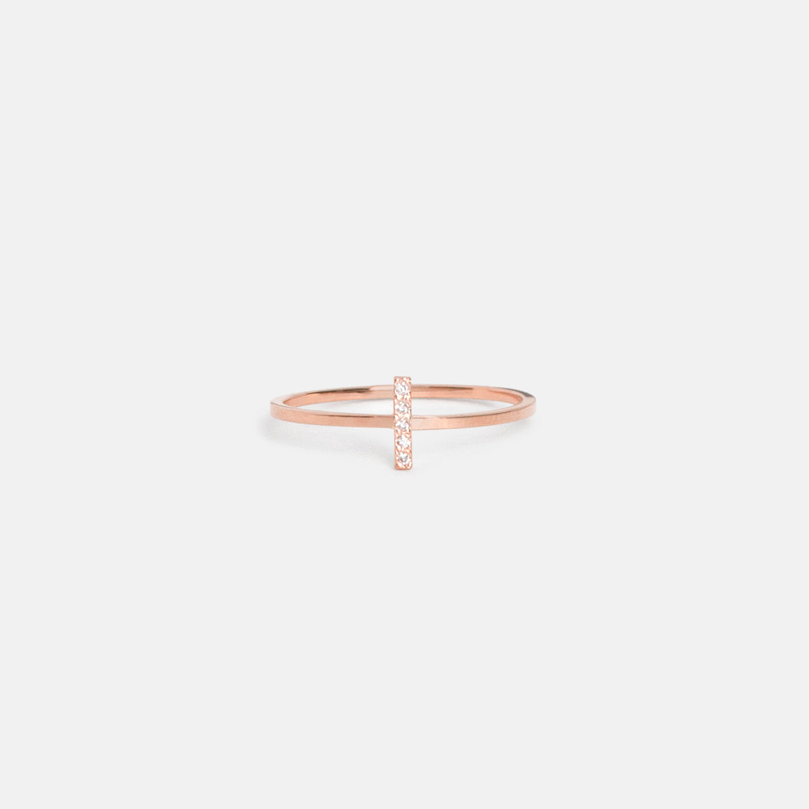 Stevi Cool Ring in 14k Rose Gold set with White Diamonds by SHW Fine Jewelry