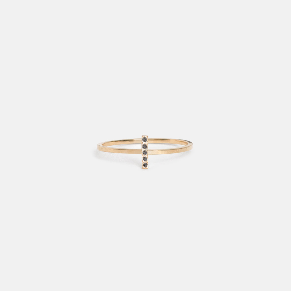 Stevi Thin Ring in 14k Gold set with Black Diamonds by SHW Fine Jewelry