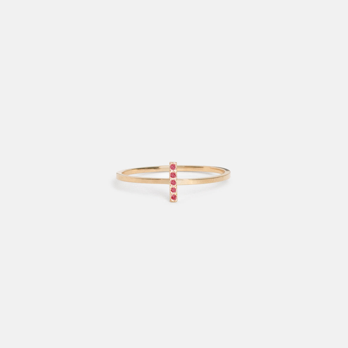 Stevi Thin Ring in 14k Gold set with Rubies by SHW Fine Jewelry