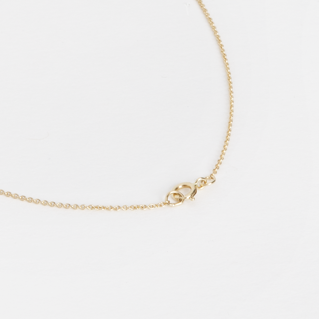 Ibi Delicate Necklace in 14k Gold set with Emerald and White Diamond By SHW Fine Jewelry NYC