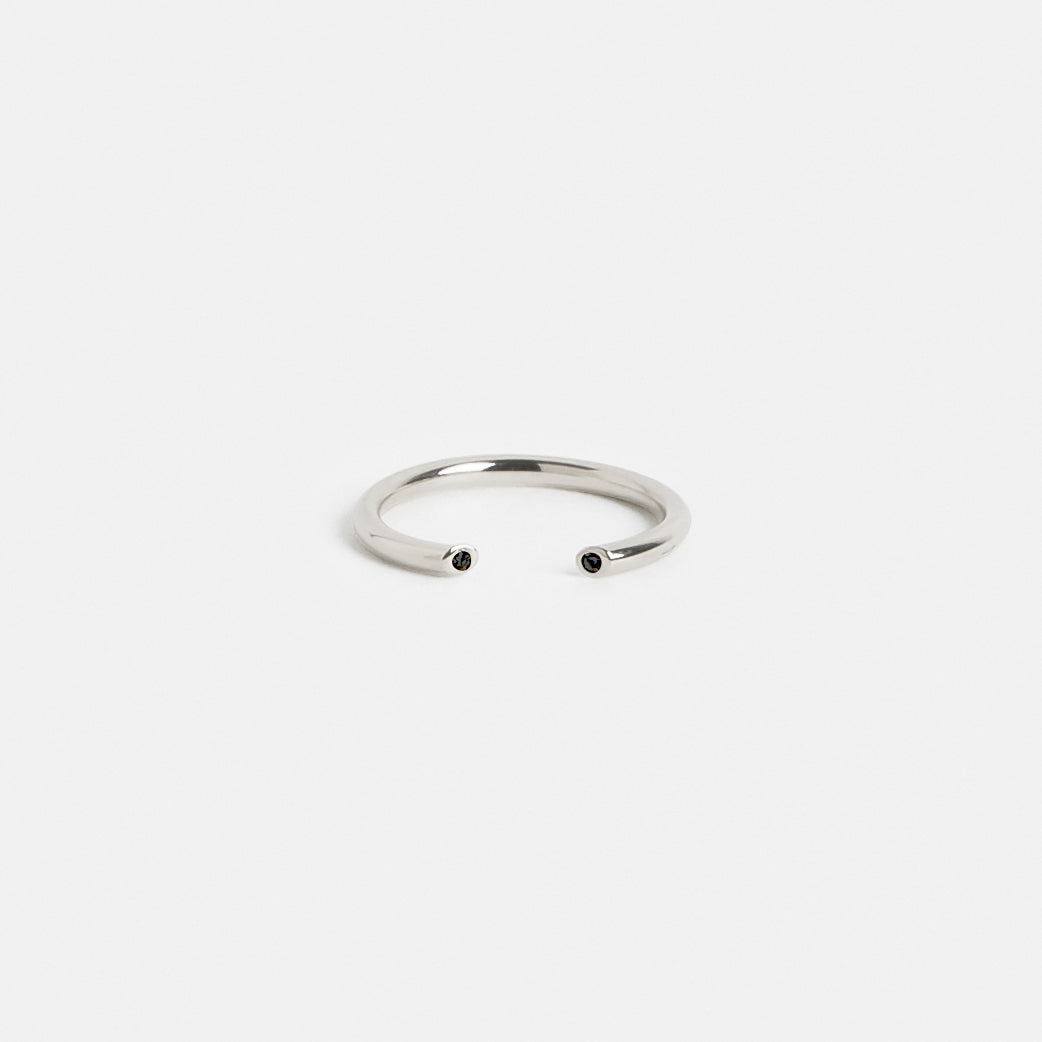 Olva Non-Traditional Ring in Sterling Silver set with Black Diamonds by SHW Fine Jewelry NYC
