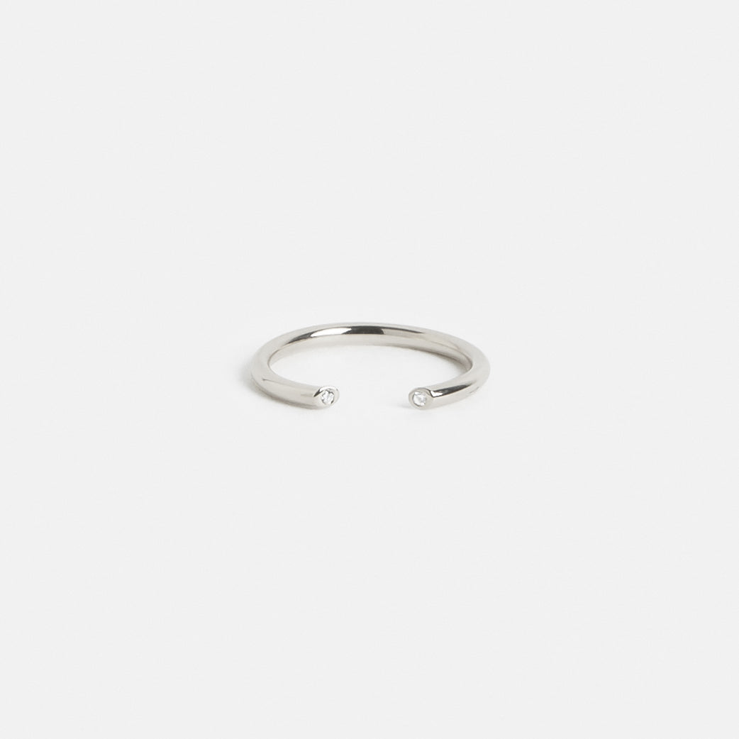 Olva Non-Traditional Ring in Sterling Silver set with White Diamonds by SHW Fine Jewelry New York City