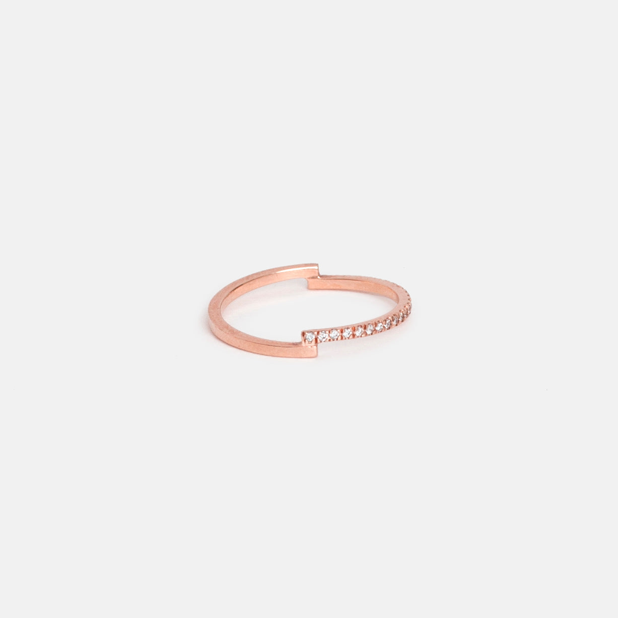Para Unconventional Ring in 14k Rose Gold set with White Diamonds By SHW Fine Jewelry NYC