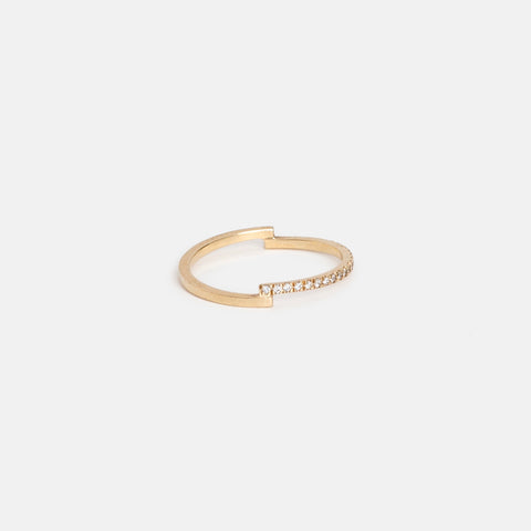 Para Delicate Ring in 14k Gold set with White Diamonds By SHW Fine Jewelry NYC