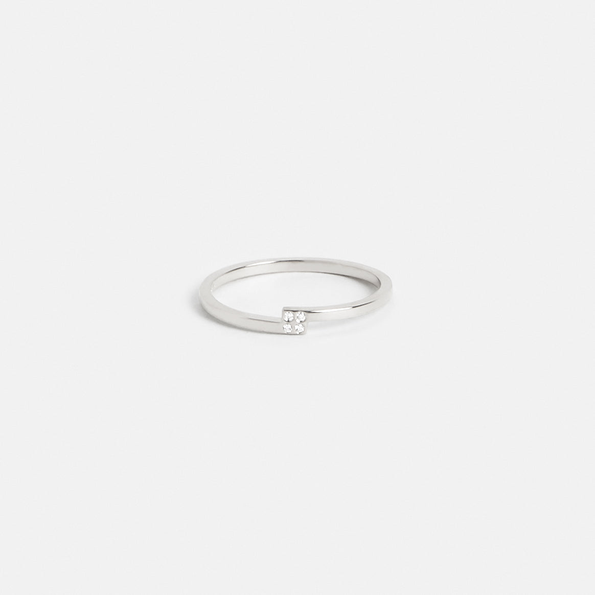 Piva Unique Ring in Sterling Silver set with Whit Diamonds By SHW Fine Jewelry New York City
