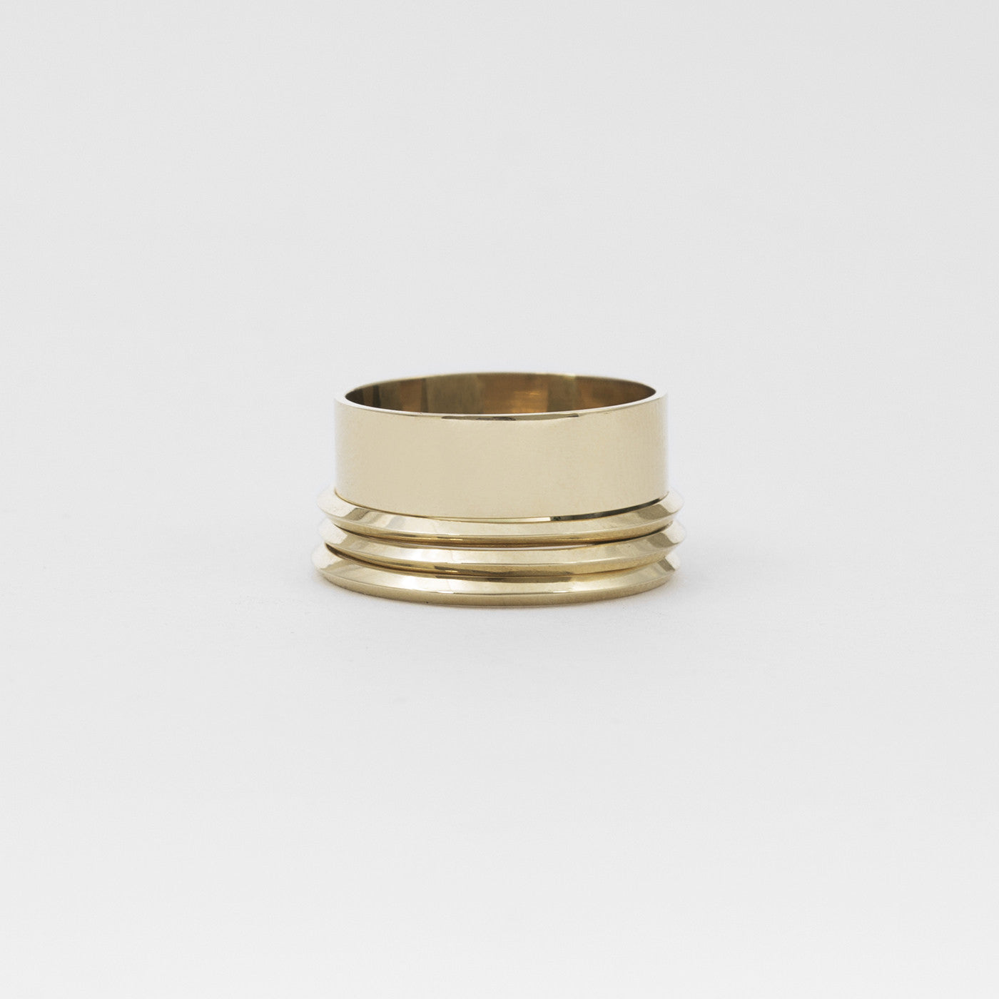 Modern 4mm thick dainty womens wedding ring in solid 14 karat yellow, white, rose gold by SHW cool fine jewelry store in downtown NYC nearby