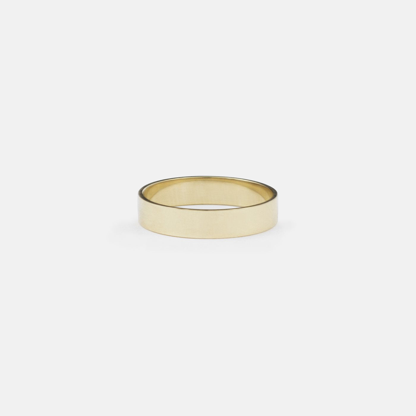 Contemporary 4mm wide delicate wedding band for men and women in solid 14k yellow, white, rose gold by SHW designer fine jewelry store in NYC