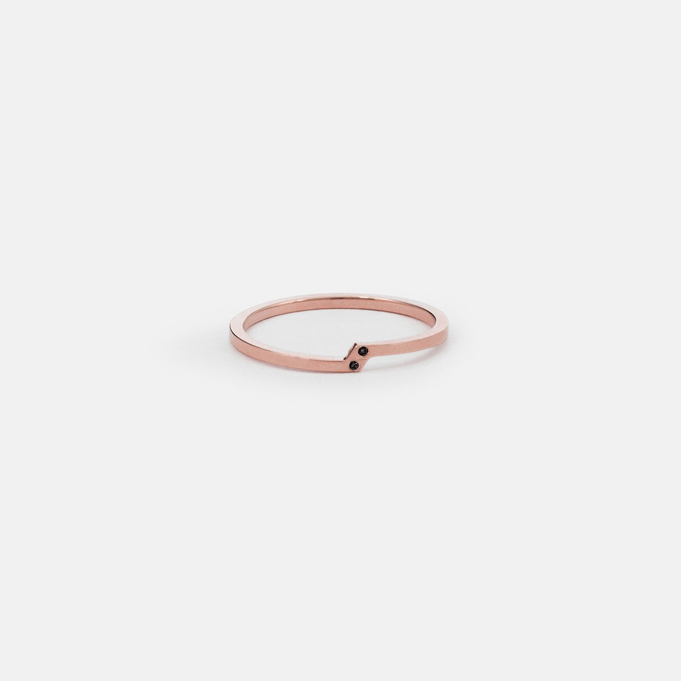 Rili Cool Ring in 14k Rose Gold set with Black Diamonds By SHW Fine Jewelry NYC