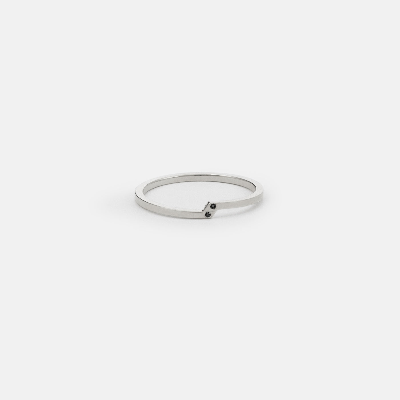 Rili Designer Ring in 14k White Gold set with Black Diamonds By SHW Fine Jewelry NYC