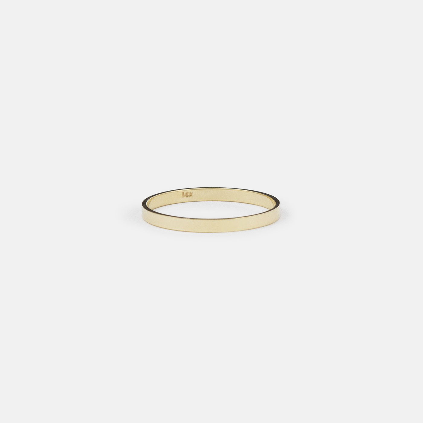 Modern 2mm thin dainty womens wedding ring in solid 14 karat yellow, white, rose gold by SHW cool fine jewelry store in downtown NYC nearby