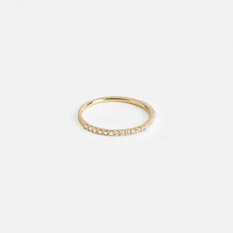 Row Thin Ring in 14k Gold set with White Diamonds By SHW Fine Jewelry NYC
