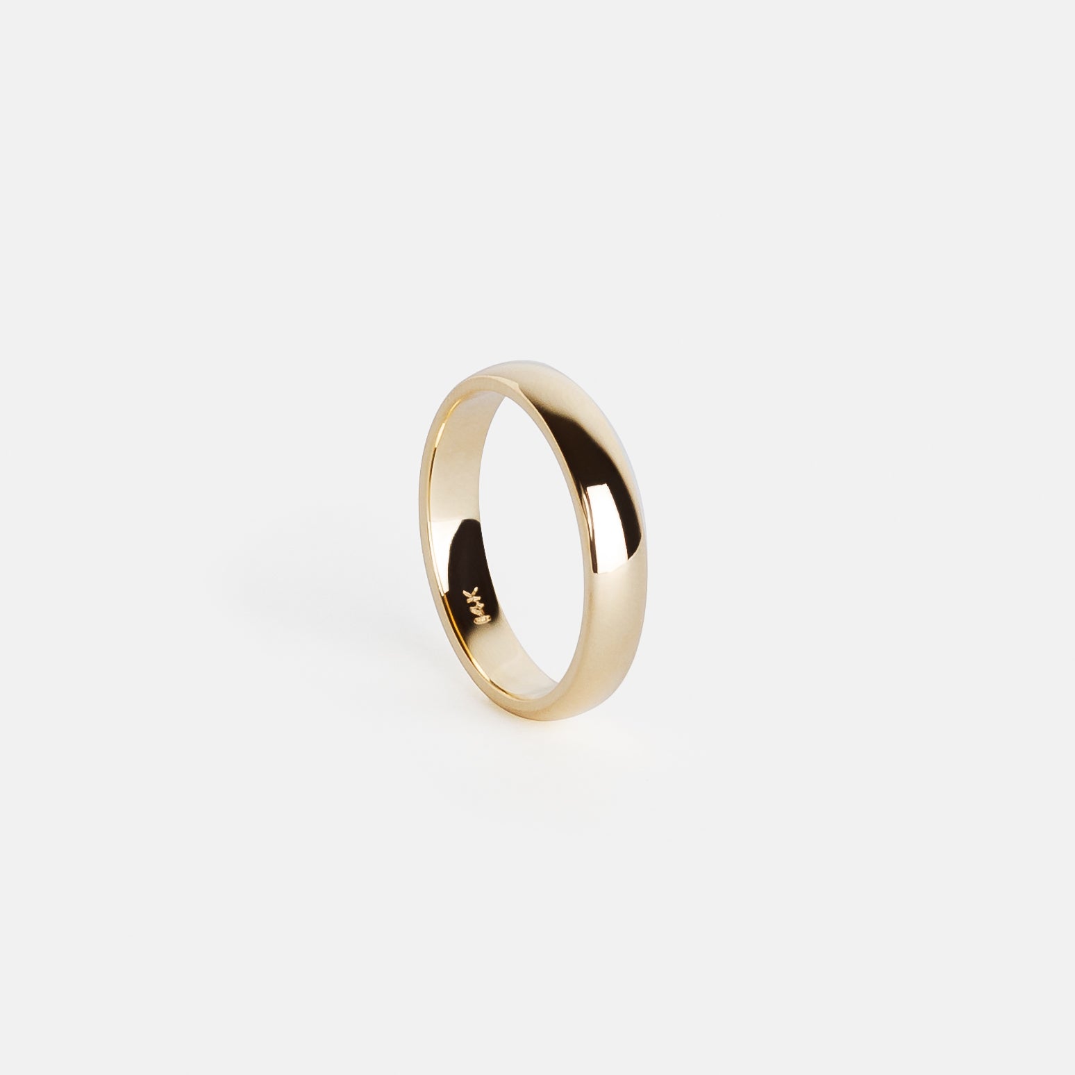 4mm Domed Simple Band in 14k Gold By SHW Fine Jewelry New York City