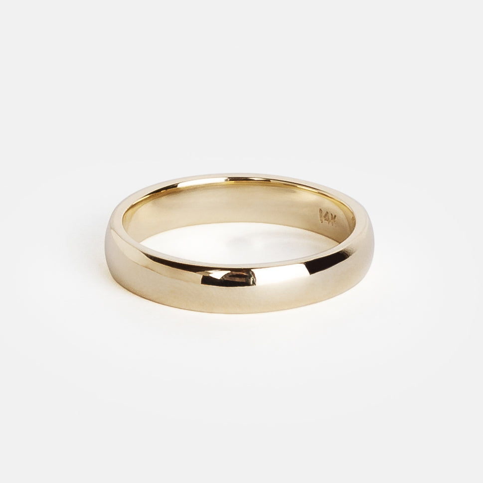 4mm Domed Unisex Band in 14k Gold By SHW Fine Jewelry NYC