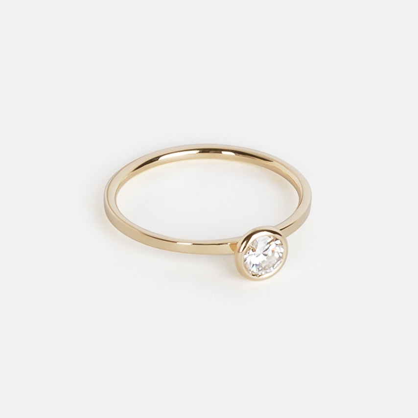 Esi Cool Ring in 14k Gold set with 0.30ct round brilliant cut natural diamond By SHW Fine Jewelry NYC