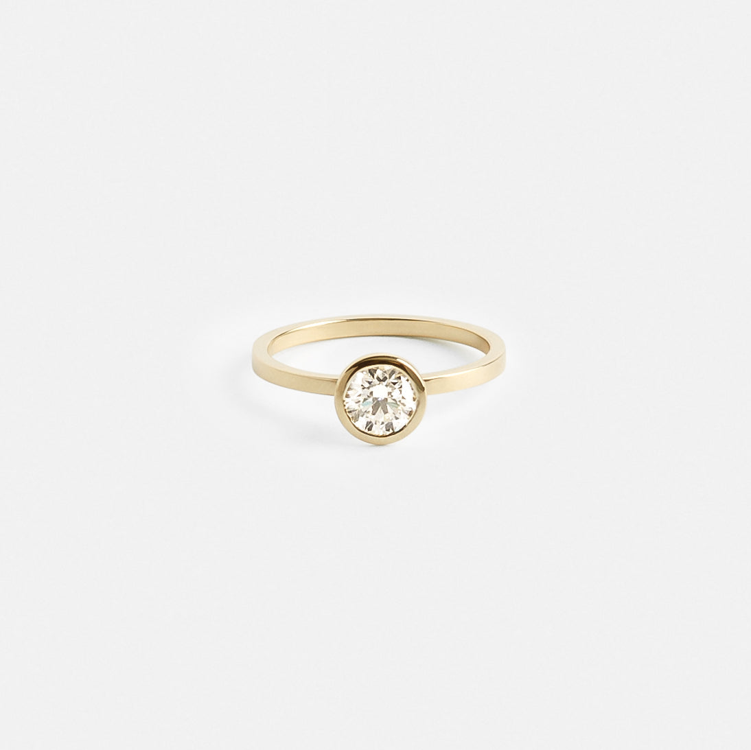 Mana Delicate Engagement Ring in 14k Gold set with a round brilliant cut lab-grown diamond By SHW Fine Jewelry NYC