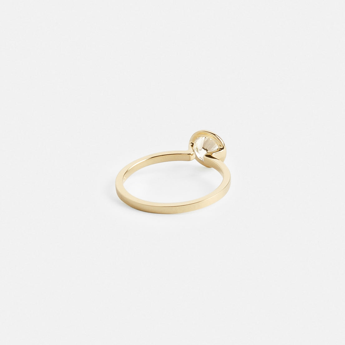 Mana Minimalist Ring in 14k Gold set with a 0.8ct  round brilliant cut natural diamond By SHW Fine Jewelry NYC
