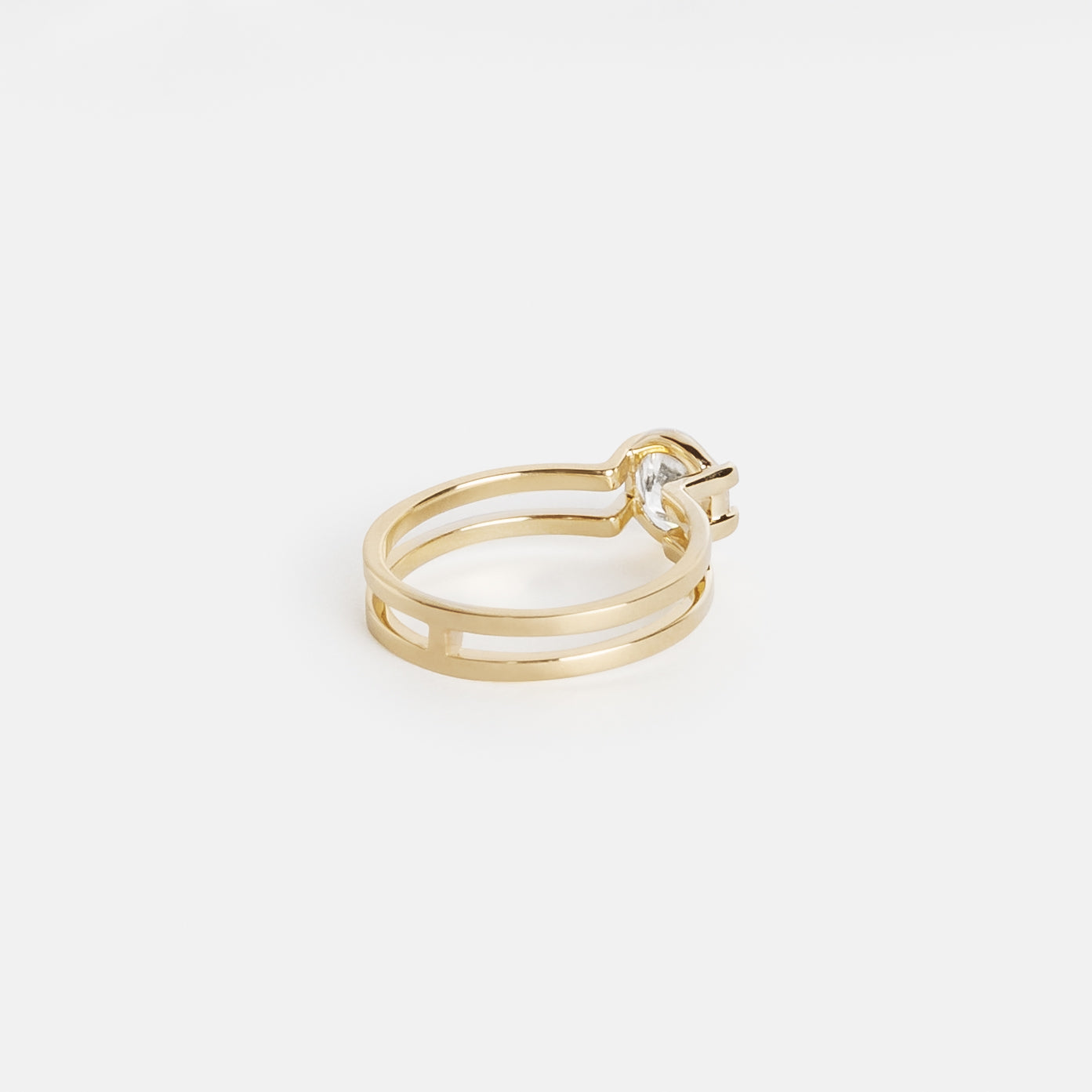 Vedi Stacking Ring in 14k Gold set with a 1.01ct round brilliant cut lab-grown diamond By SHW Fine Jewelry NYC
