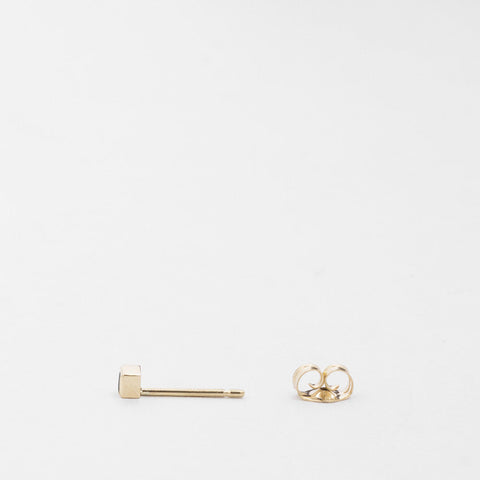 Small Ona Minimal Stud in 14k Gold set with Emeralds by SHW Fine Jewelry