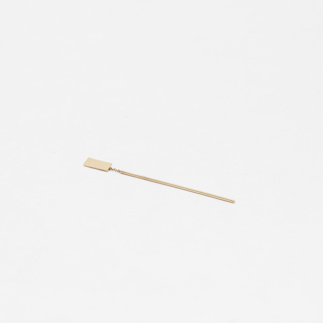 Tili Long Minimal Pull Through Earring in 14k Gold By SHW Fine Jewelry NYC