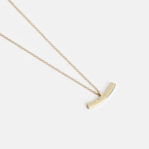 Era Thin Necklace in 14k Gold set with White Diamonds By SHW Fine Jewelry NYC