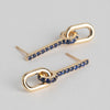 Alternative Fara Earrings in 14 karat yellow gold set with sapphires and diamonds made in New York City by SHW fine Jewelry